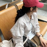 Berui Oversized Fit Boxy Fit Knitted Checkered Shirt Shirt [MANDARINETREE ONLY]