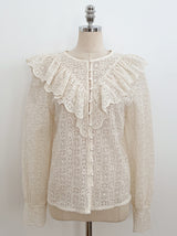 Revcell Ruffle Lace PuffBlouse (Sleeveless Set)