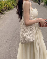 Back slit long one piece