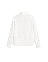 [PRE- FALL] Léa Ruffle Cutout Buckle Long-Sleeve Blouse Ivory