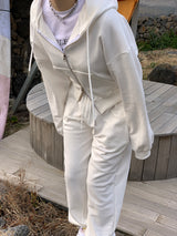 [MADE] Stern hip crop two-way hood zip-up -basic
