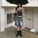 Turrat Frill Wave See-Through Ribbon Strap Cardigan