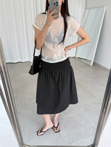 flowery wrinkle blouse (2color)
