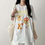 Delle キュートデジタルイラスト半袖Tシャツ