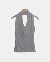 Cherom Slim-Fit Halter Neck Sleeveless Top