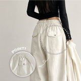 Flap Pocket Pants Cotton Wide Pants (3 colors)