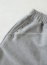 パンチングアイレットストリングワイドパンツ