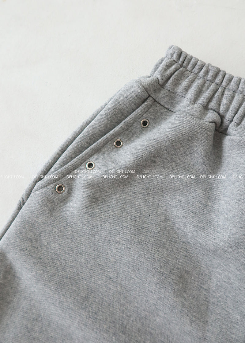 Punching eyelet string wide pants