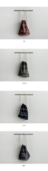 lettering check string bag