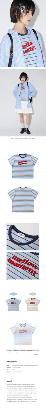 MELLOW MOMENT STRIPE T-SHIRT (SkyBlue)