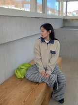 Hael Check Anorak Fleece Sweatshirt