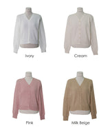 Daily V-neck Crop Knit Cardigan (9color)