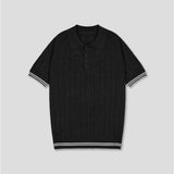 LMN テイコVネックマッスルカラ半袖ニット (3 colors)