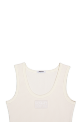 スリーブレスコットンTシャツ アイボリー