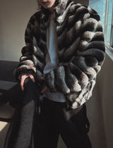 Wavy Gradation Fur Jacket