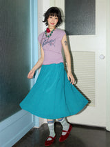 Printed loose ocean blue polka dot umbrella skirt