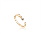 [Worn by Han Hyo-joo, SoYou, Bvlgari Min-young] ボールキュービック925シルバー+ロジウムメッキ調整可能サイズリングR045-01G-CZ