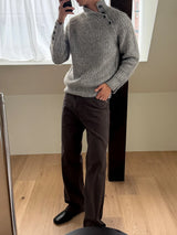 Hair wool half polo knit(3color)