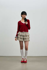 MINI HEART CANCAN SKIRT PANTS / BEIGE