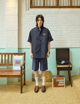 Yellow Dream Star Soft Navy Short-Sleeved Shirt [Unisex]
