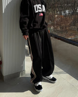 NOCELCOZY Applique USA Oversized Fit Sweatshirt 2 colors