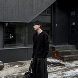Riven Layered Henley-Neck Knit
