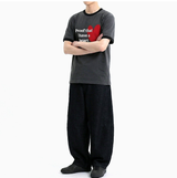 エッセンシャルスタンダード半袖リンガーTシャツ レッドハートチャコール