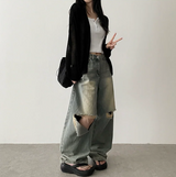 Amit Bolero Loose Fit Puff Knit Cardigan 