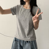 Daily Yeori Fit Basic U-Neck Plain Short Sleeve T-Shirt