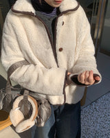 Bigget Collar Wool Mustang Fur Jacket