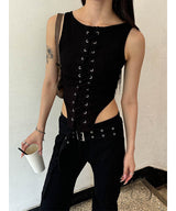 Curve islet sleeveless(3color)
