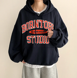Noah Lettering Point Casual Over Hoodie
