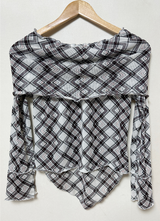 ARGYLE OFF-SHOULDER🤍❤ - 2 COLORS