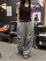 [Unisex] Destroyed banding sweat pants(2color)