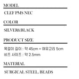 Men's ブラックビーズネックレス_CLEF PMS ネックレス