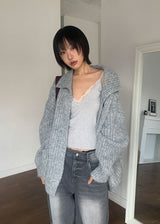 HIGH NECK HALF CARDIGAN