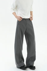 Quilted Pleated Wide Leg Trousers