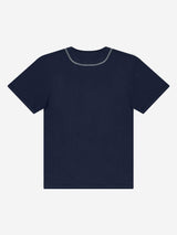 レギュラーヘンリーネックハーフTシャツ (インディゴ)