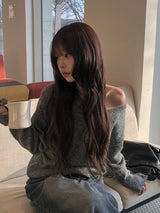 Baran Wool Loose Fit Long Sleeve Button Knit