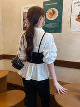 サインビスチェレイヤード7分丈シャーリングシャツ