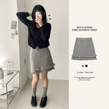 Rabby Dot 2-Layer Flared Banding Knit Skirt