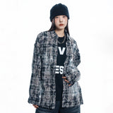 Washed Painted Check Shirt - CHARCOAL