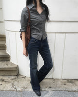 OOT back shirring boots cut denim pants