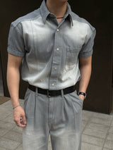 Ever snap muscle-fit denim shirt