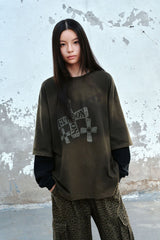 DAMAGE DOUBLE-LAYERED SLEEVE
