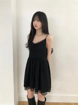 ソフ レース ミニドレス (2 colors)