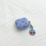 cherry epoxy keyring (conflower blue)