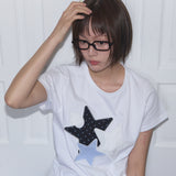 ミックススターエンジェルパッチTシャツ(ホワイト) F25QB117