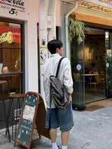 Lua cutting bermuda denim pants