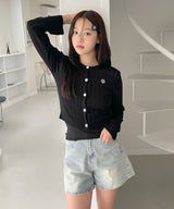 LINE STITCH LOGO CARDIGAN [3color]